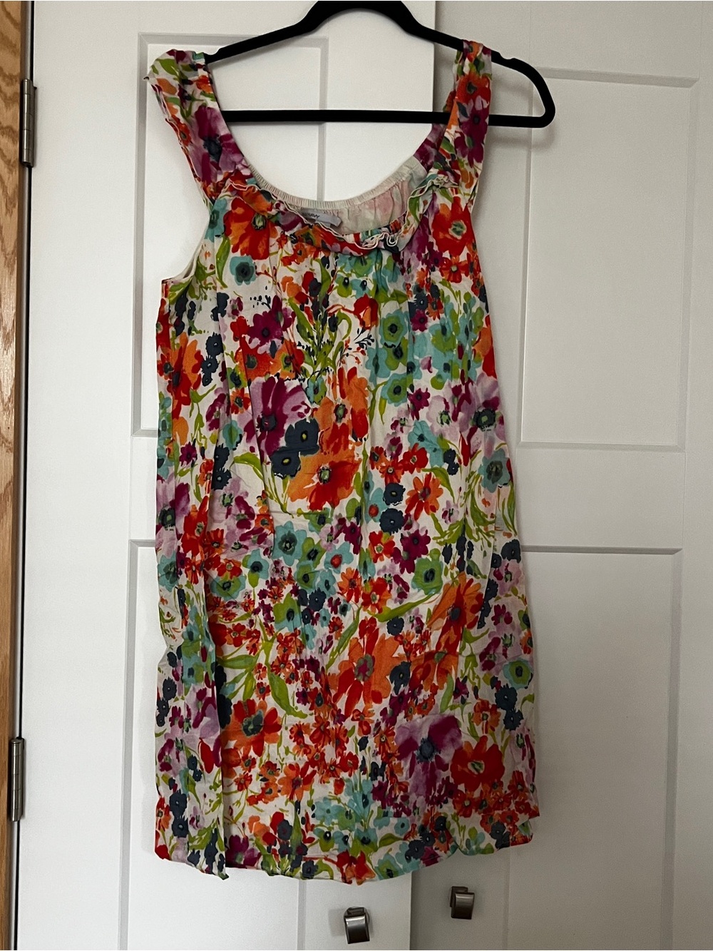 Sleeveless Floral Shift Dress in Bright Multi